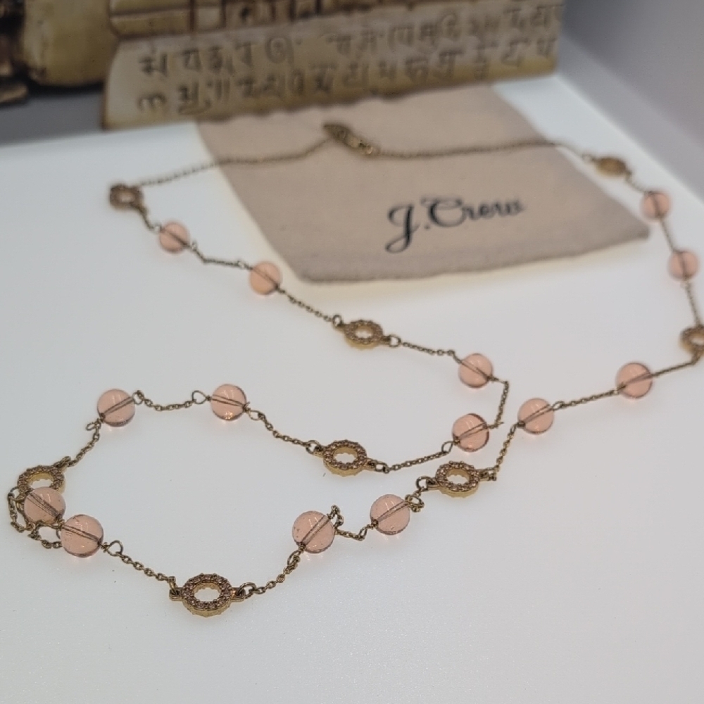 J. Crew Pink and Gold Necklace